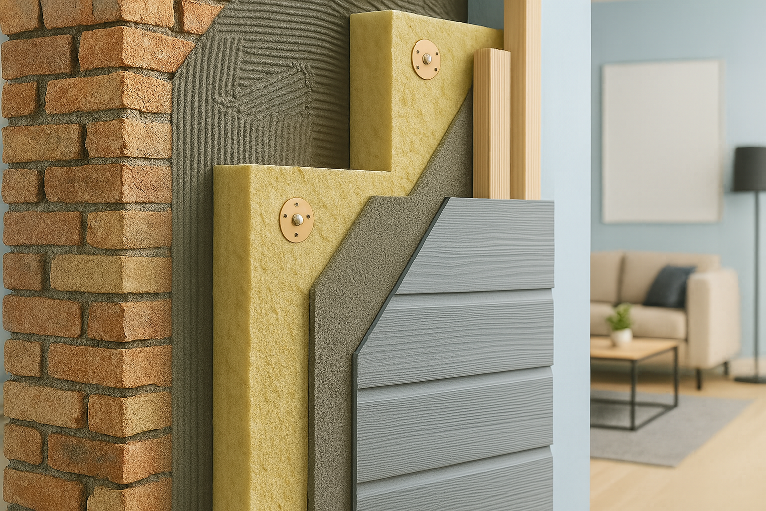 Exemple de finition en bardage bois sur isolation extérieure dans le Grand Est